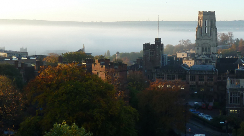 Aerial view of University of Bristol